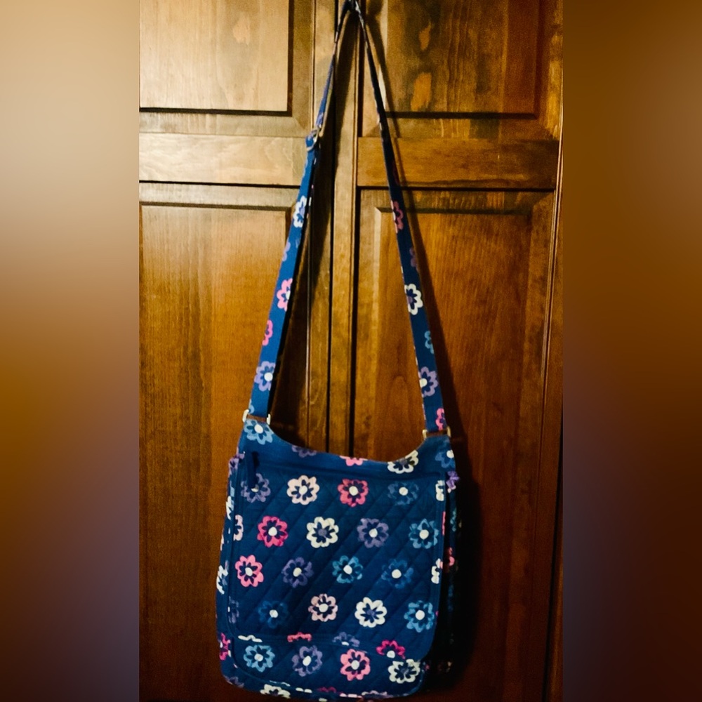 Vera Bradley violet crossbody purse and matching wallet. EUC